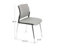 Konferenčná stolička Steny - sivá (Kosma 05) / čierna / chróm