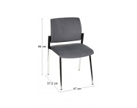 Konferenčná stolička Steny - tmavosivá / čierna / chróm