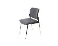 Konferenčná stolička Steny - tmavosivá / čierna / chróm
