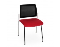 Konferenčná stolička Steny Net - červená / čierna / biela / chróm