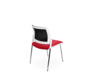 Konferenčná stolička Steny Net - červená / čierna / biela / chróm