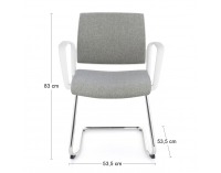 Konferenčná stolička s podrúčkami Steny V Arm - sivá / biela / chróm