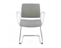 Konferenčná stolička s podrúčkami Steny V Arm - sivá / biela / chróm