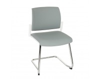 Konferenčná stolička Steny V - sivá / biela / chróm