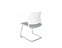 Konferenčná stolička Steny V - sivá / biela / chróm