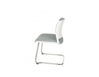 Konferenčná stolička Steny V - sivá / biela / chróm