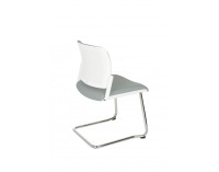 Konferenčná stolička Steny V - sivá / biela / chróm