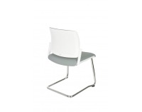 Konferenčná stolička Steny V - sivá / biela / chróm