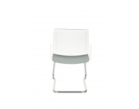 Konferenčná stolička Steny V - sivá / biela / chróm