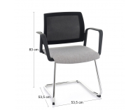 Konferenčná stolička s podrúčkami Steny V Net Arm - sivá / čierna / chróm