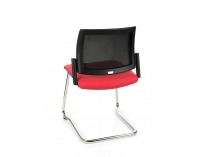 Konferenčná stolička Steny V Net - červená / čierna / chróm