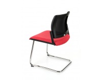 Konferenčná stolička Steny V Net - červená / čierna / chróm