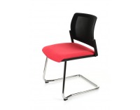 Konferenčná stolička Steny V Net - červená / čierna / chróm