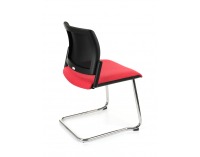Konferenčná stolička Steny V Net - červená / čierna / chróm