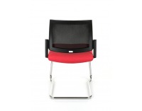 Konferenčná stolička Steny V Net - červená / čierna / chróm