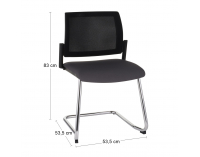 Konferenčná stolička Steny V Net - tmavosivá / čierna / chróm