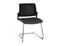 Konferenčná stolička Steny V Net - tmavosivá / čierna / chróm