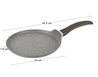 Panvica na palacinky s nepríľnavým povrchom Stone 24 cm - sivý kameň