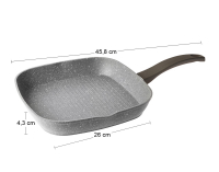 Grilovacia panvica s nepriľnavým povrchom Stone 26 cm - sivý kameň