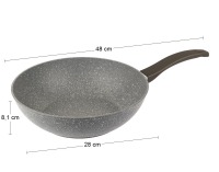 Wok panvica s nepriľnavým povrchom Stone 28 cm - sivý kameň