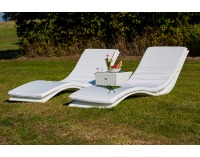 Záhradné lehátko so stolíkom (2 ks) Successo - biela