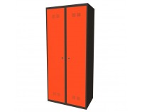 Kovová šatňová skriňa SUPE 400-02 7024/2003 - grafit / oranžová