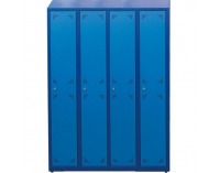 Školská šatňová skrinka s vetracími otvormi SUS 300 04 - tmavomodrá / modrá