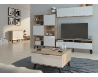Obývacia izba Sven - sonoma svetlá / biely lesk