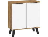 Komoda Sven SVN-01 - dub burgundský / biely lesk