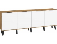 Komoda Sven SVN-03 - dub burgundský / biely lesk