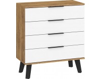 Komoda Sven SVN-04 - dub burgundský / biely lesk