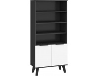 Regál Sven SVN-08 - čierna / biely lesk