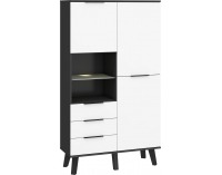 Šatníková skriňa Sven SVN-13 2D - čierna / biely lesk