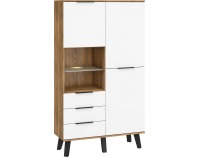 Šatníková skriňa Sven SVN-13 2D - dub burgundský / biely lesk