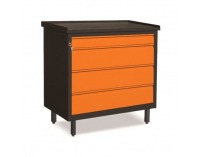 Dielenská skrinka so zásuvkami na nožičkách SW01G/2F - grafit / oranžová