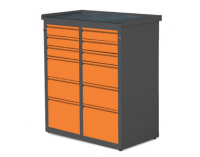 Dielenská skrinka so zásuvkami SW01G/W1 - grafit / oranžová