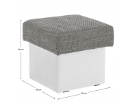 Taburetka T1 - sivá (Berlin 01) / biela (Soft 17)