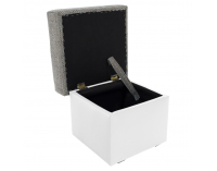 Taburetka T1 - sivá (Berlin 01) / biela (Soft 17)