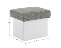 Taburetka T2 - sivá (Berlin 01) / biela (Soft 17)