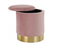 Taburetka s úložným priestorom Aniza - ružová / zlatá