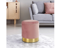 Taburetka s úložným priestorom Aniza - ružová / zlatá
