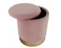 Taburetka s úložným priestorom Aniza - ružová / zlatá