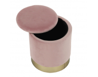 Taburetka s úložným priestorom Aniza - ružová / zlatá