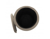 Taburetka s úložným priestorom Aniza - sivohnedá (taupe) / zlatá