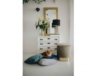 Taburetka s úložným priestorom Aniza - sivohnedá (taupe) / zlatá