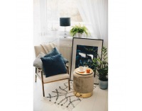 Taburetka s úložným priestorom Aniza - sivohnedá (taupe) / zlatá