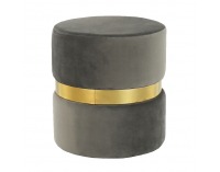 Taburetka Vizel - sivohnedá / zlatá