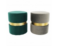 Taburetka Vizel - smaragdová / zlatá