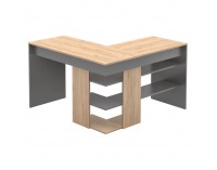 Rohový PC stôl Tamari - dub artisan / grafit