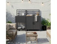 Záhradný kuchynský ostrovček s drezom Tanita Typ 2 - sivá